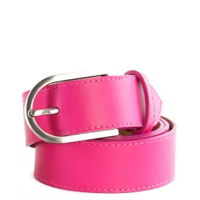 Pink Real Italian Leather Wide Belt Pack of Two