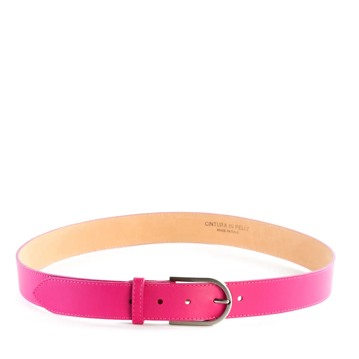 Pink Real Italian Leather Wide Belt Pack of Two