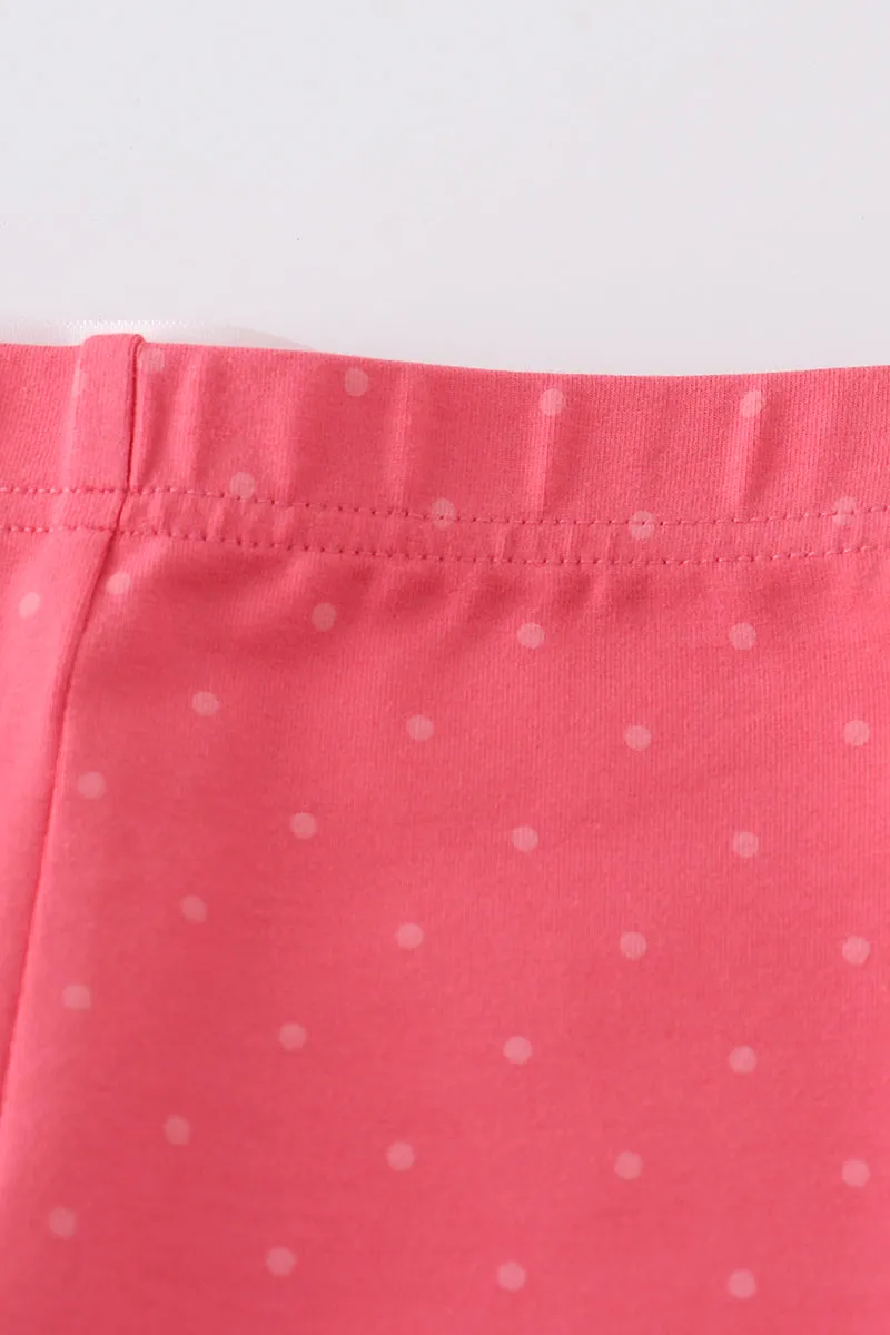 Platinum pink dot ruffle girl pants