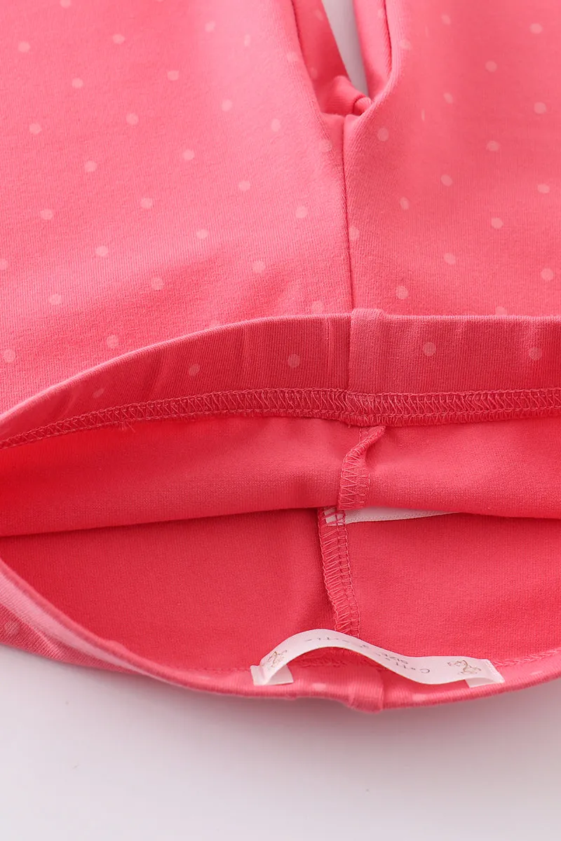 Platinum pink dot ruffle girl pants