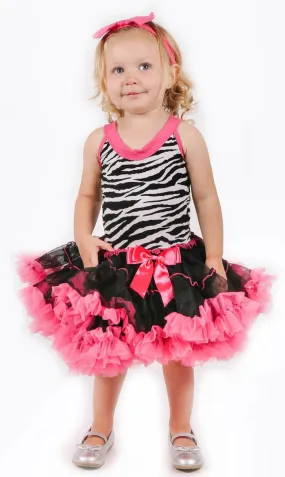 Popatu Little Girl's Zebra Petti Dress