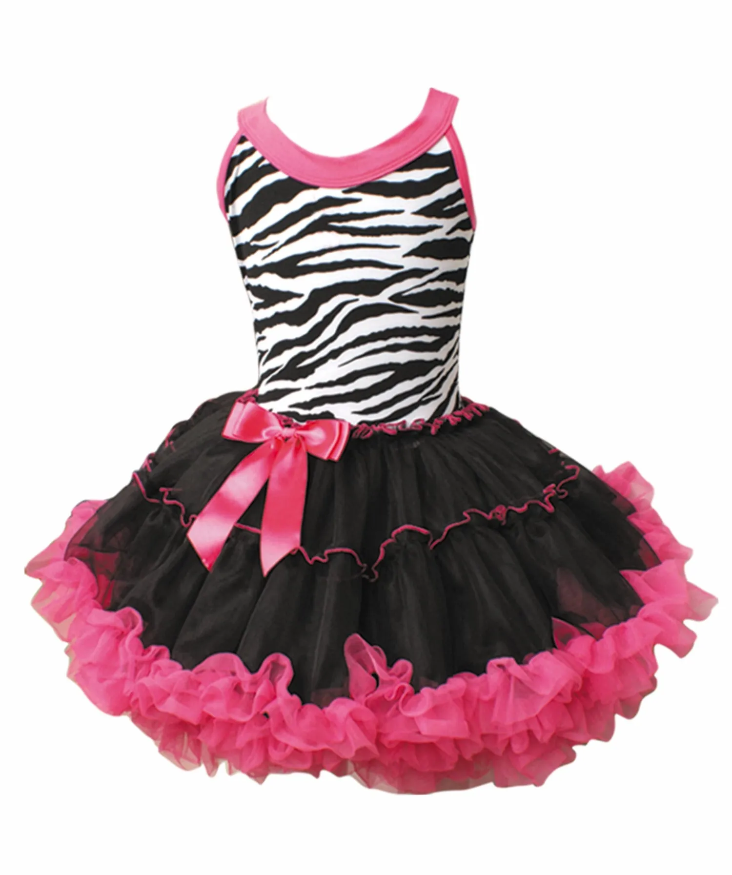 Popatu Little Girl's Zebra Petti Dress