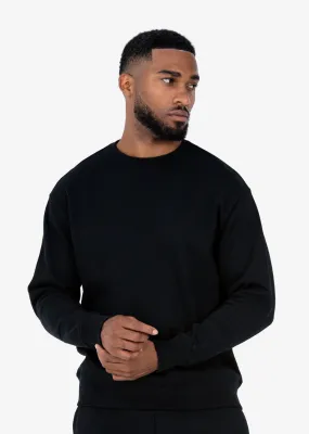 Premium Textured Crew Neck Sweat Black