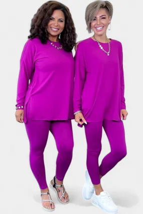 Purple Long Sleeve Buttery Loungewear Set