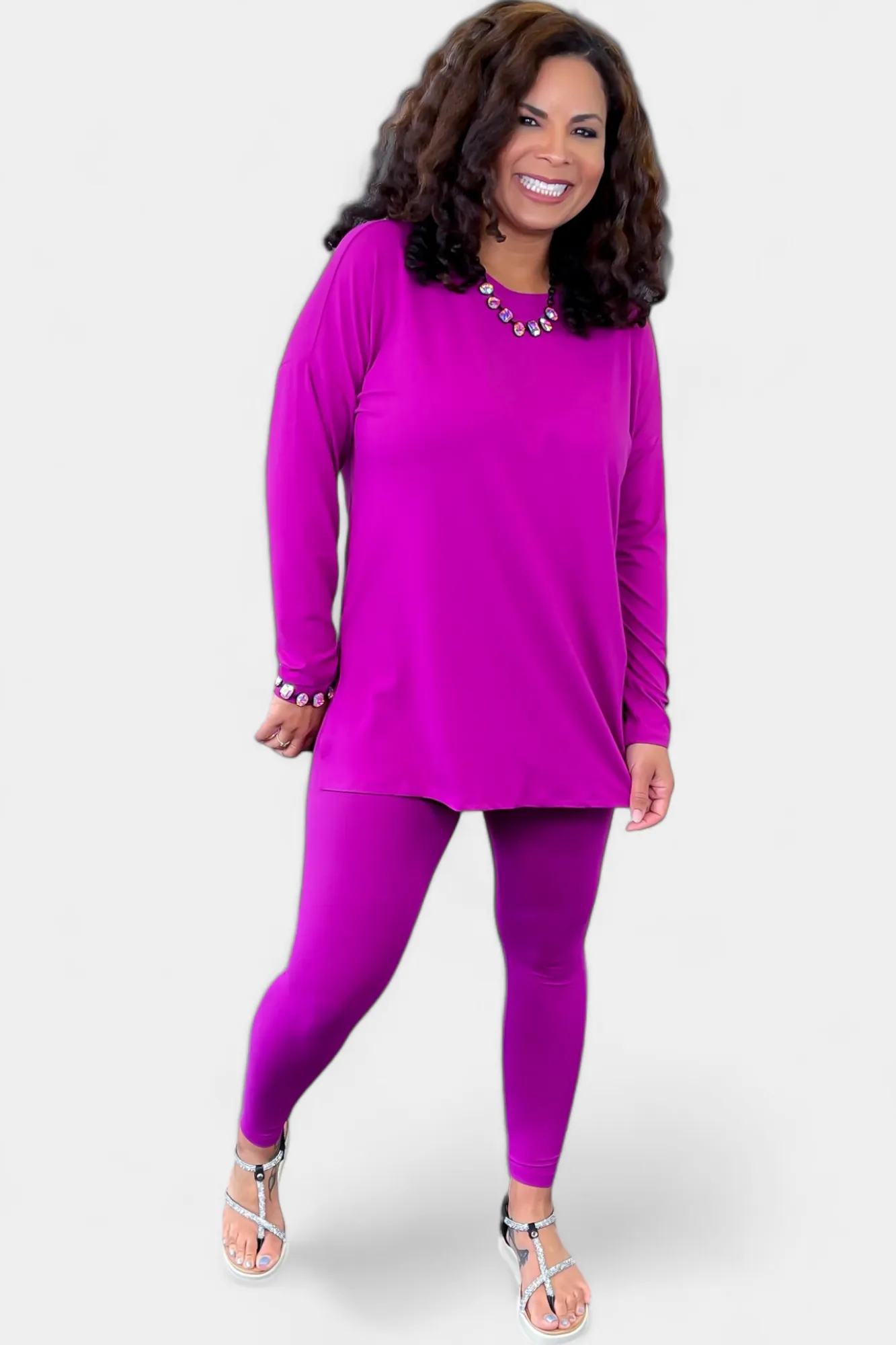 Purple Long Sleeve Buttery Loungewear Set