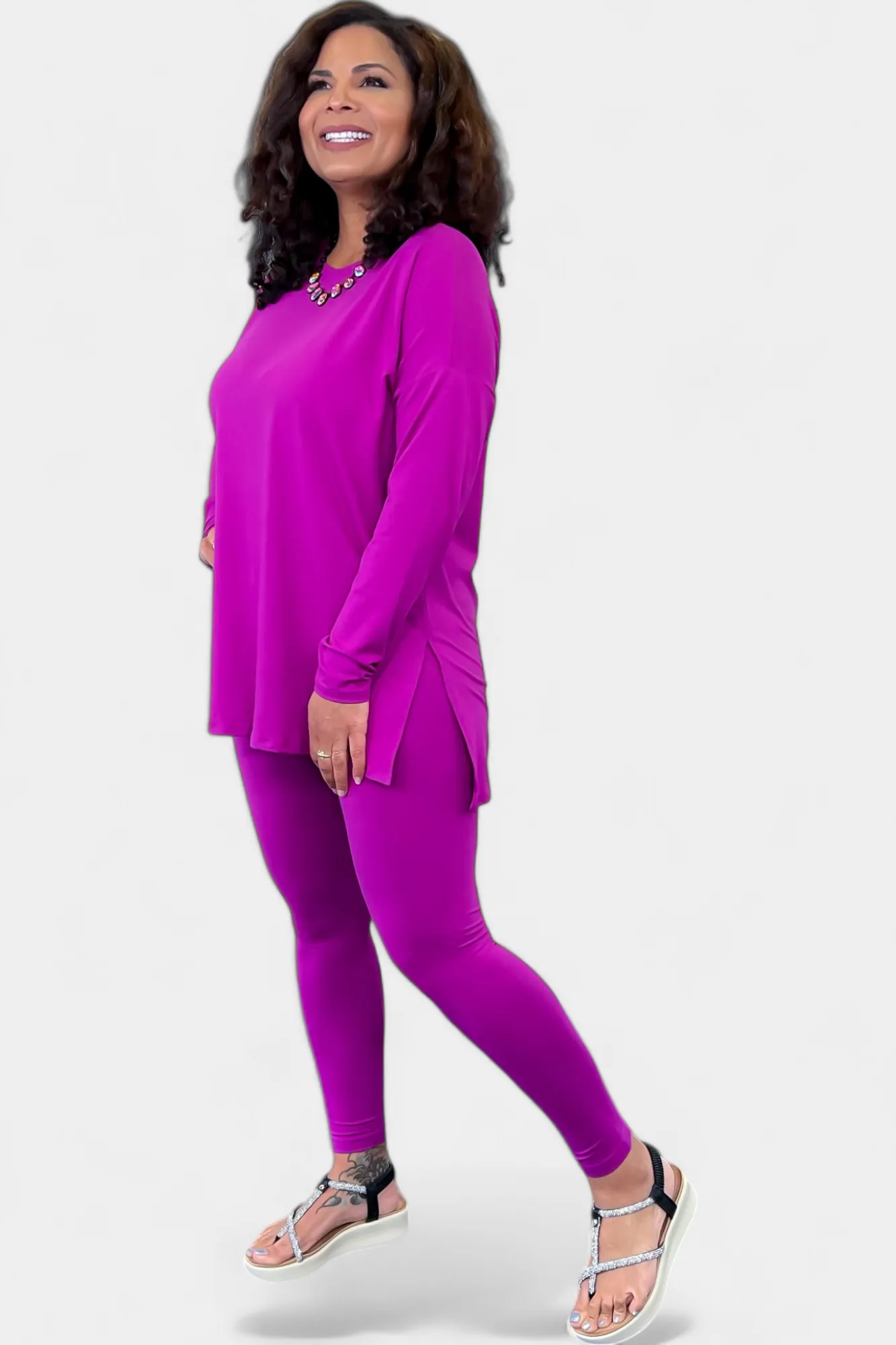 Purple Long Sleeve Buttery Loungewear Set