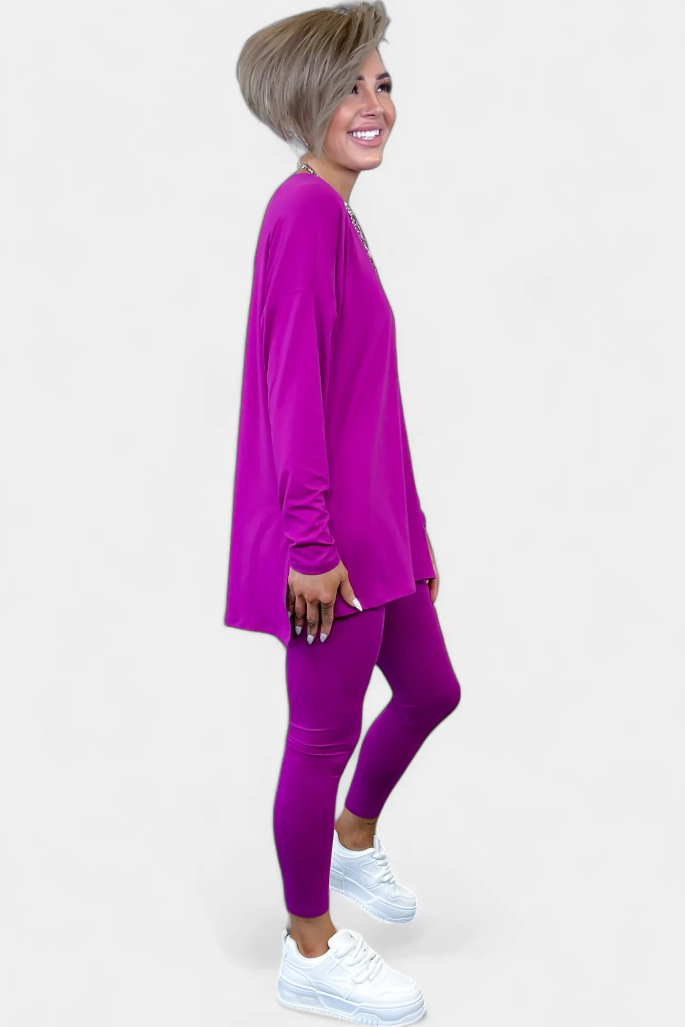 Purple Long Sleeve Buttery Loungewear Set