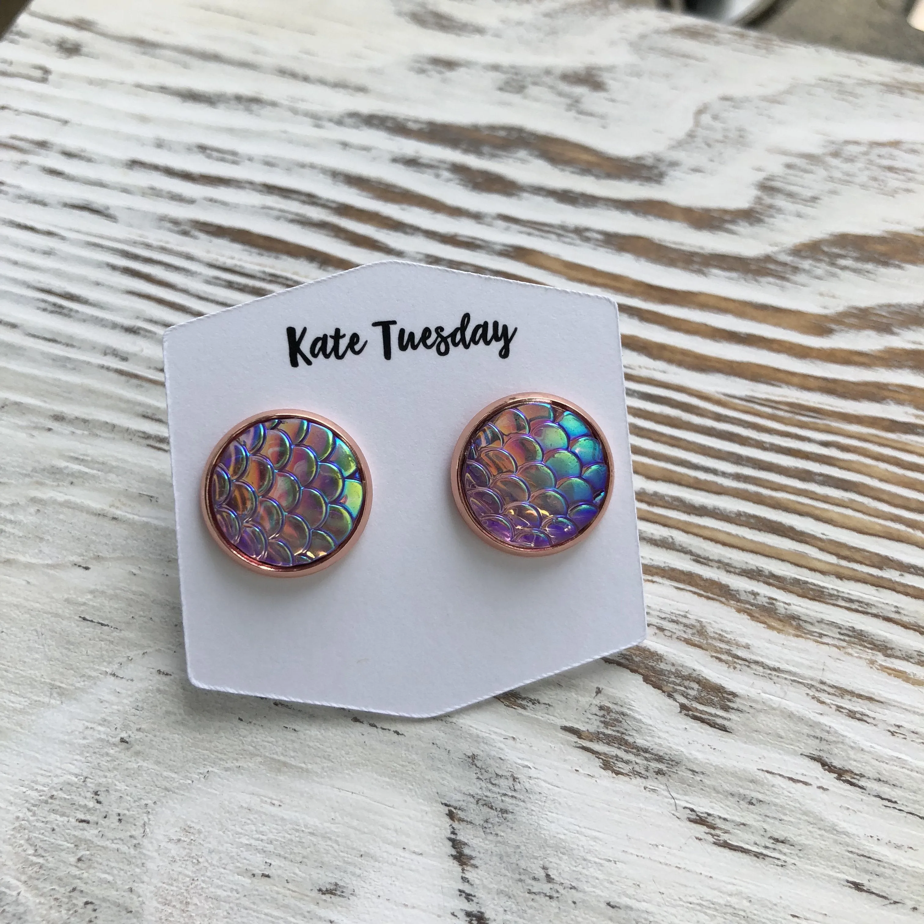 Purple   Pink Mermaid Druzy Earrings