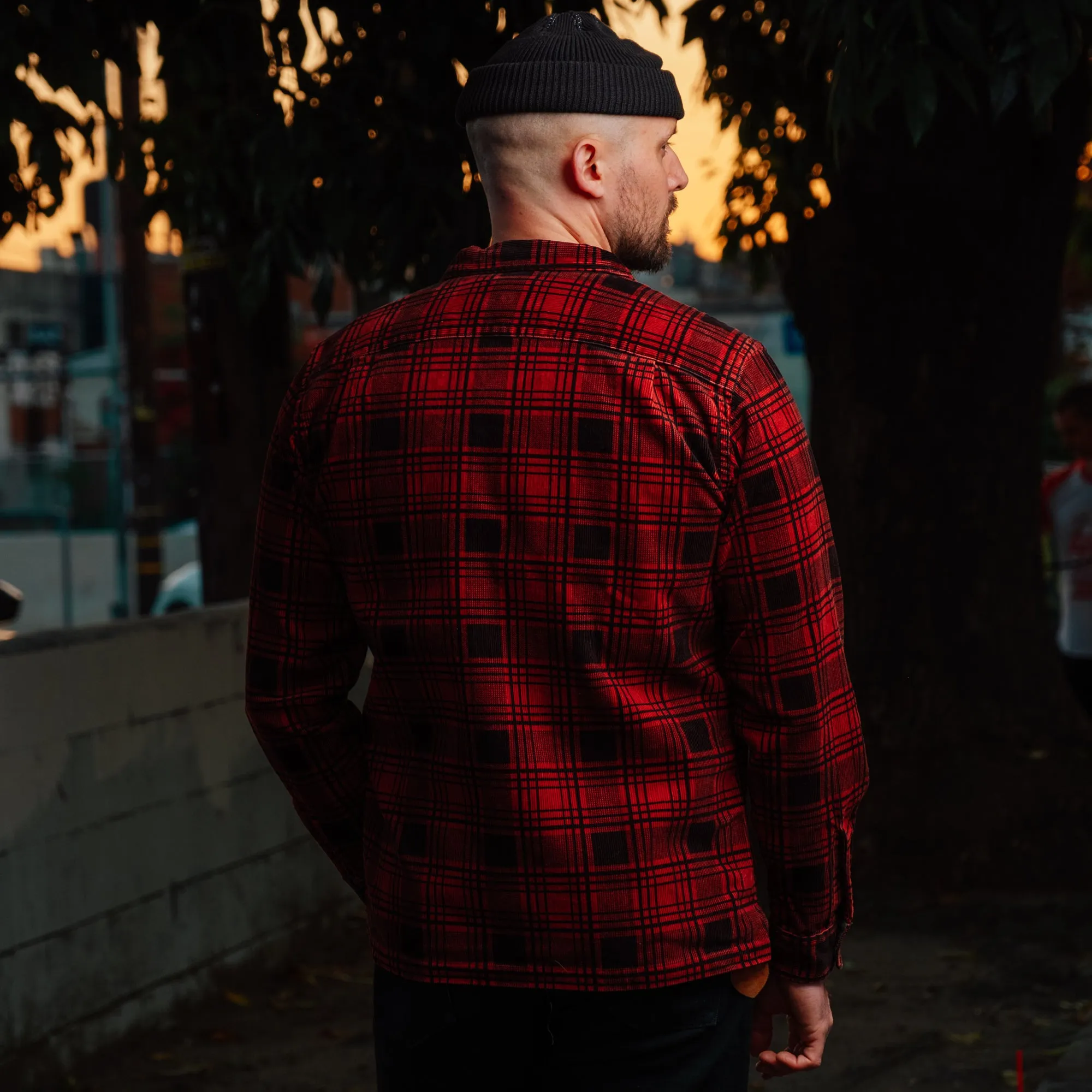 RRL Plaid Print Corduroy Camp Shirt Red/ Black FINAL SALE