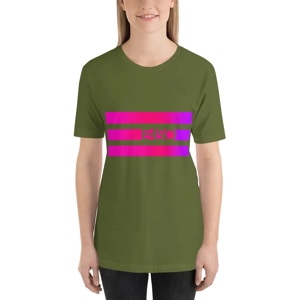 Short-Sleeve Unisex pink Stripe E4SO T-Shirt