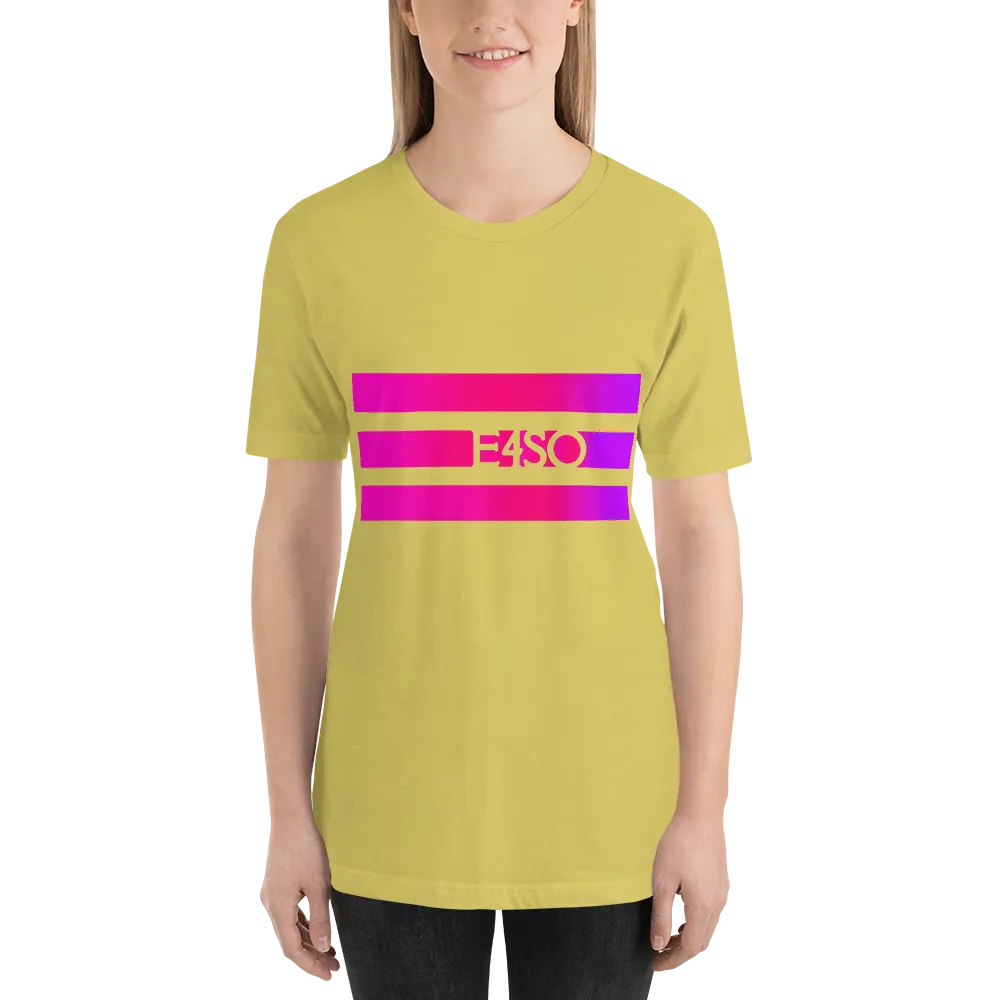 Short-Sleeve Unisex pink Stripe E4SO T-Shirt