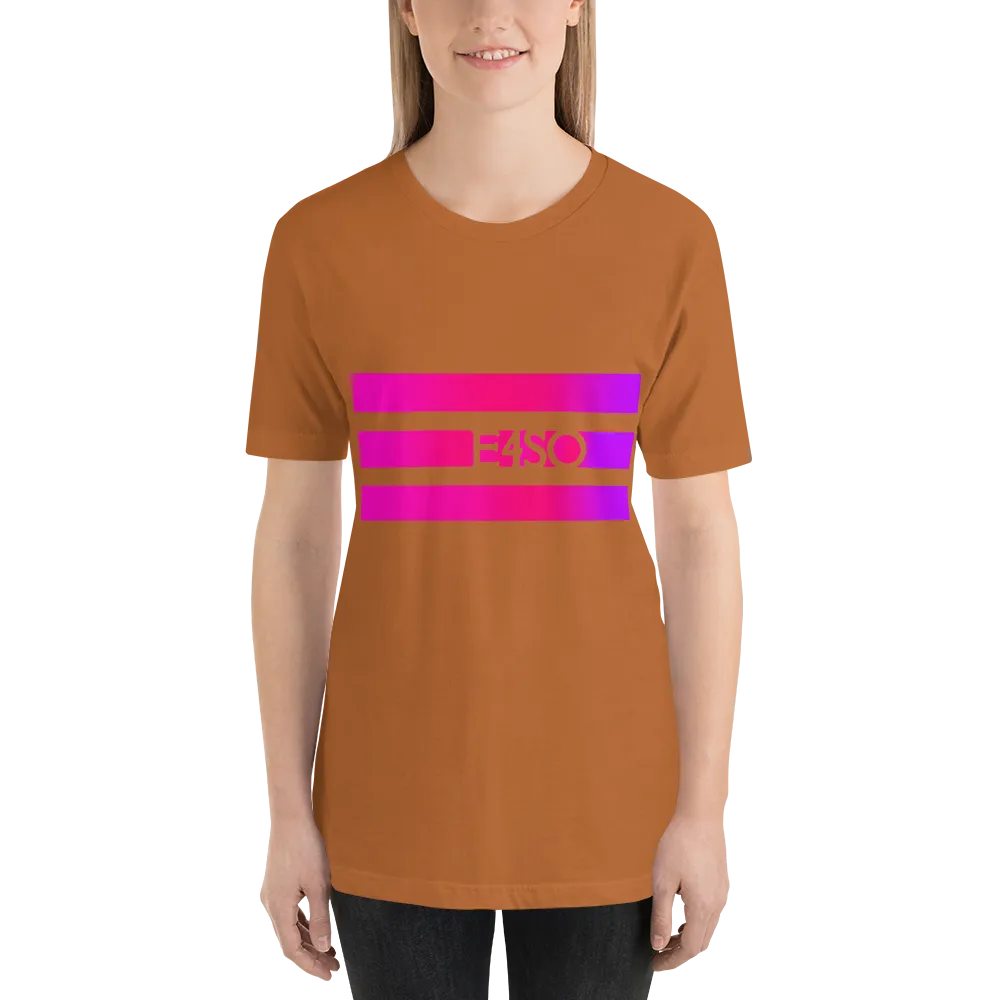 Short-Sleeve Unisex pink Stripe E4SO T-Shirt