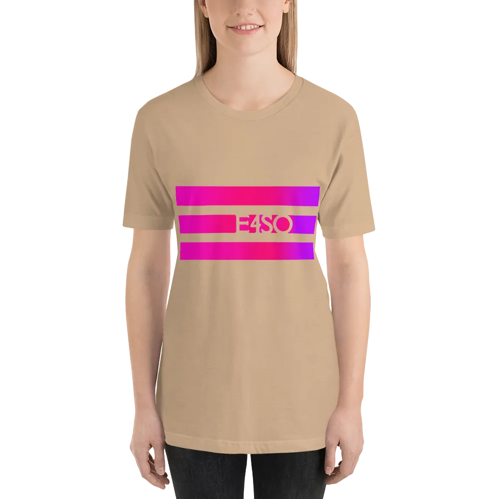 Short-Sleeve Unisex pink Stripe E4SO T-Shirt