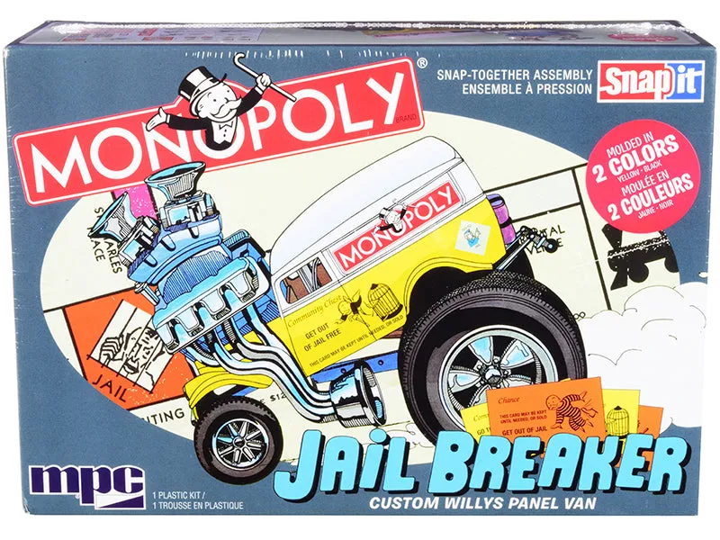 Skill 1 Snap Model Kit Custom Willys Panel Van Jail Breaker Monopoly 1/25 Scale Model by MPC