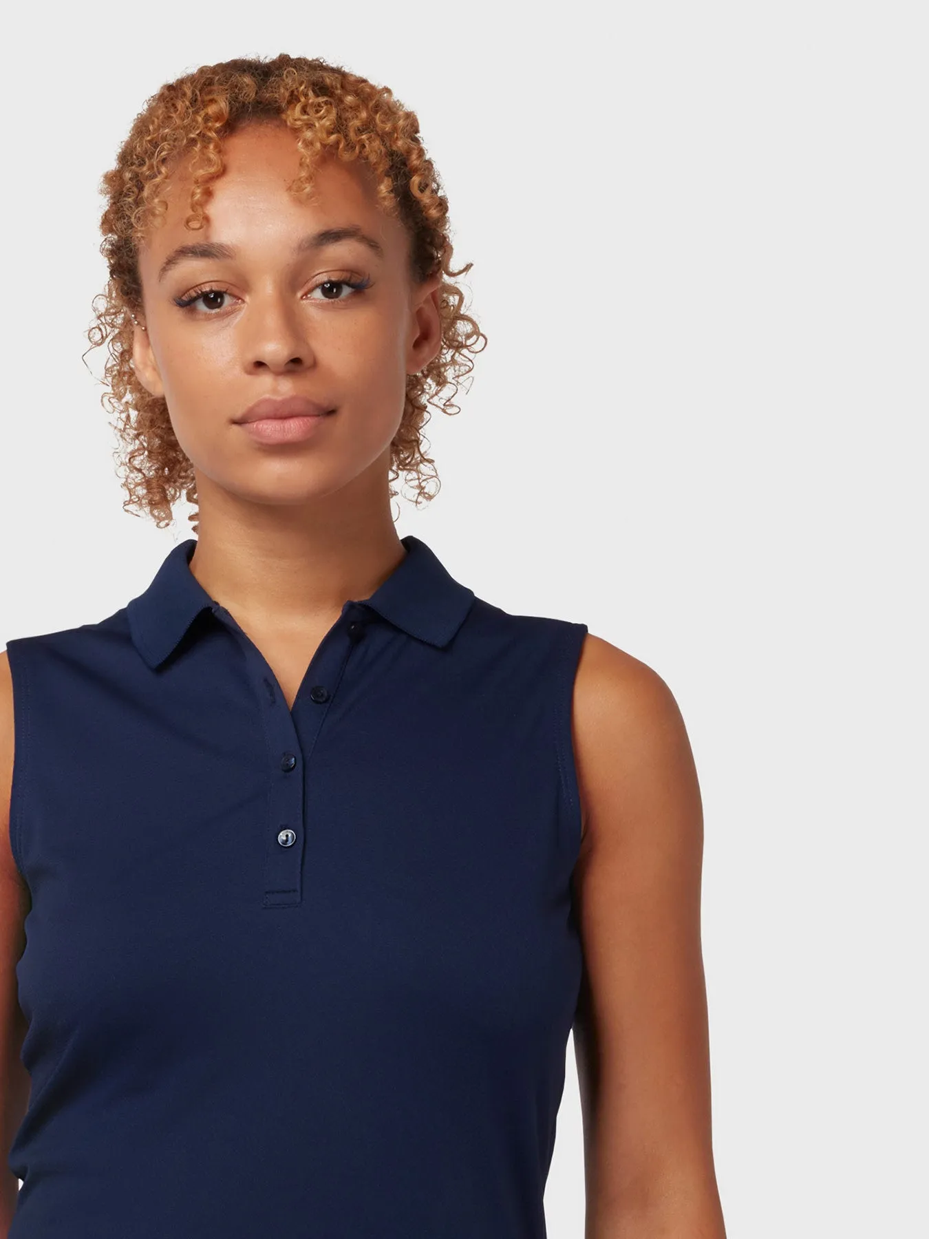 Sleeveless Women's Polo In Peacoat