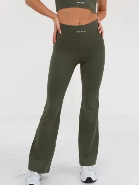 Soft Sculpt Wide Leg Leggings - Khaki Green