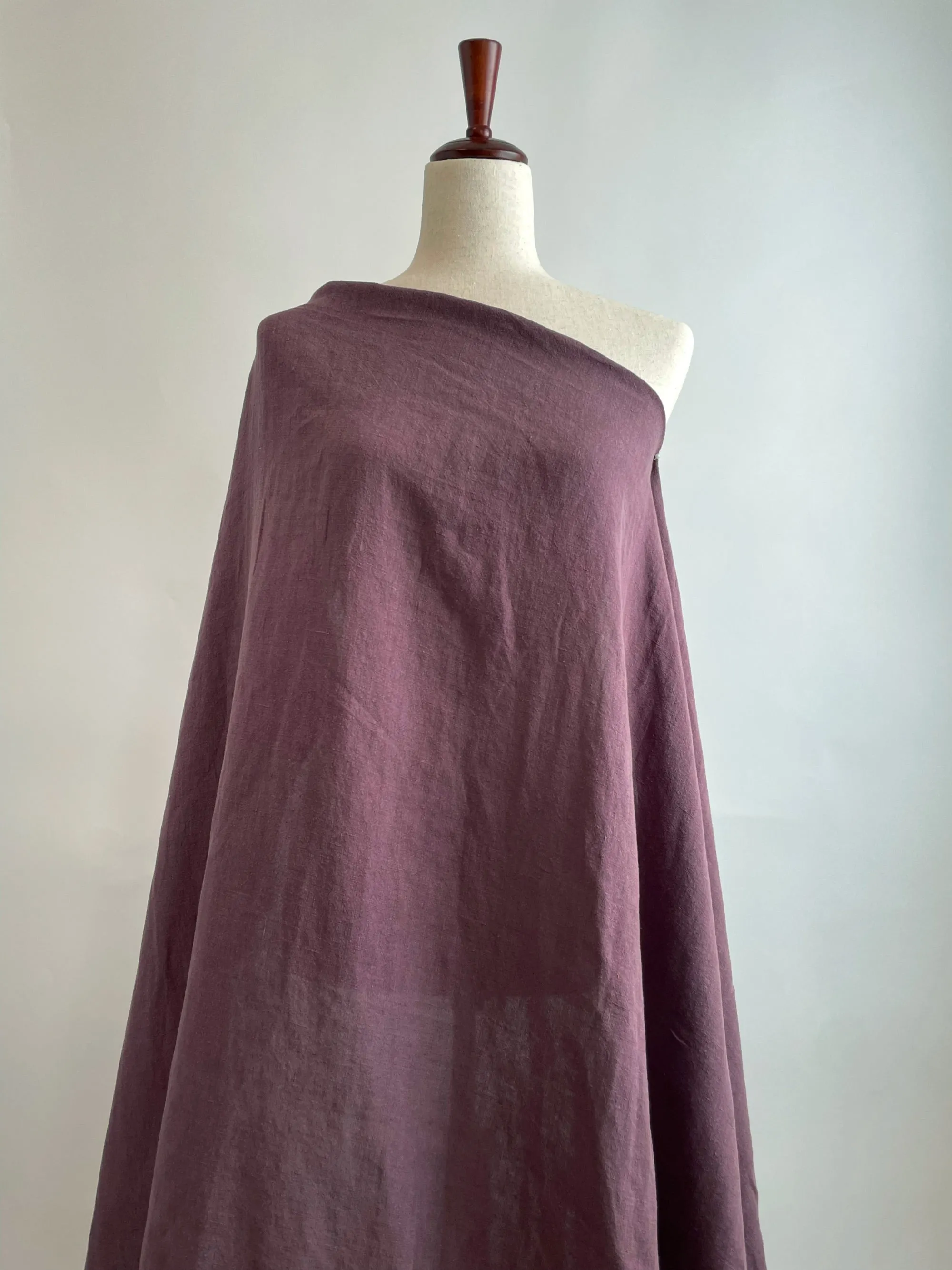 Soft Washed Lightweight Linen Fabric in Grape