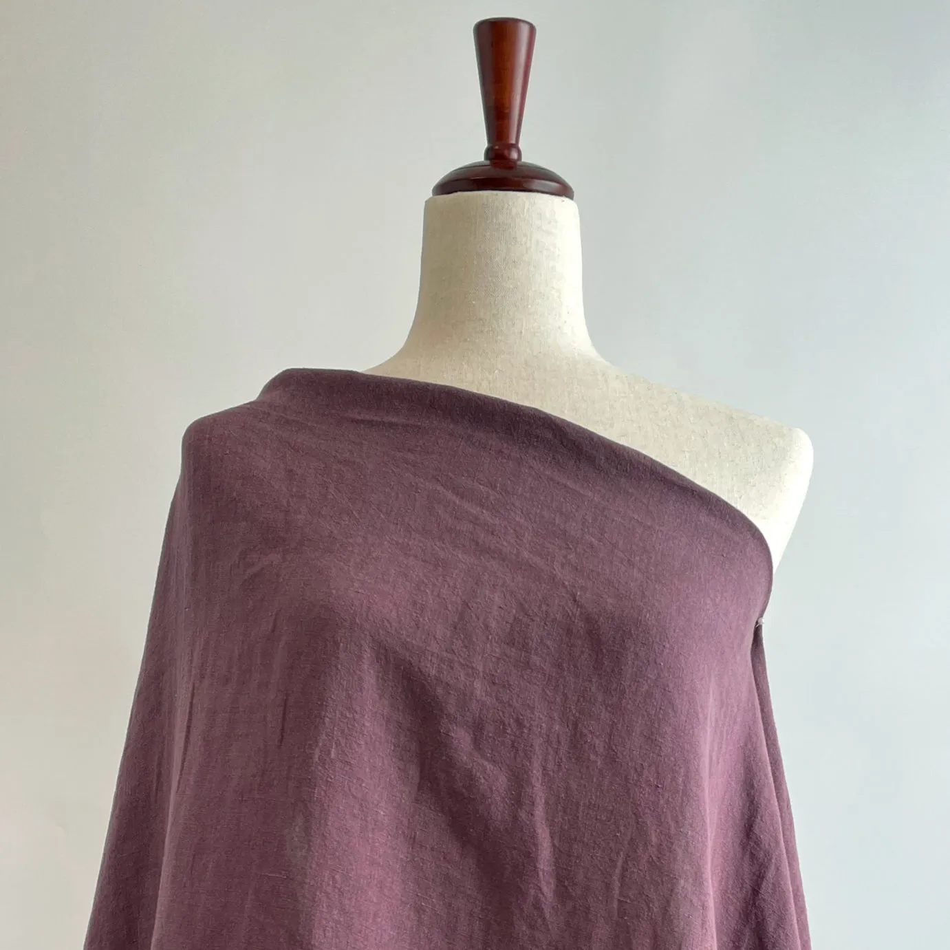 Soft Washed Lightweight Linen Fabric in Grape