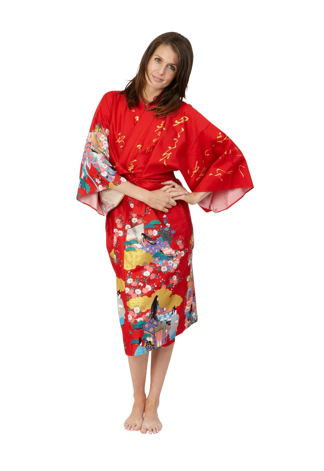 Spring Poem Cotton Kimono - New Larger Size