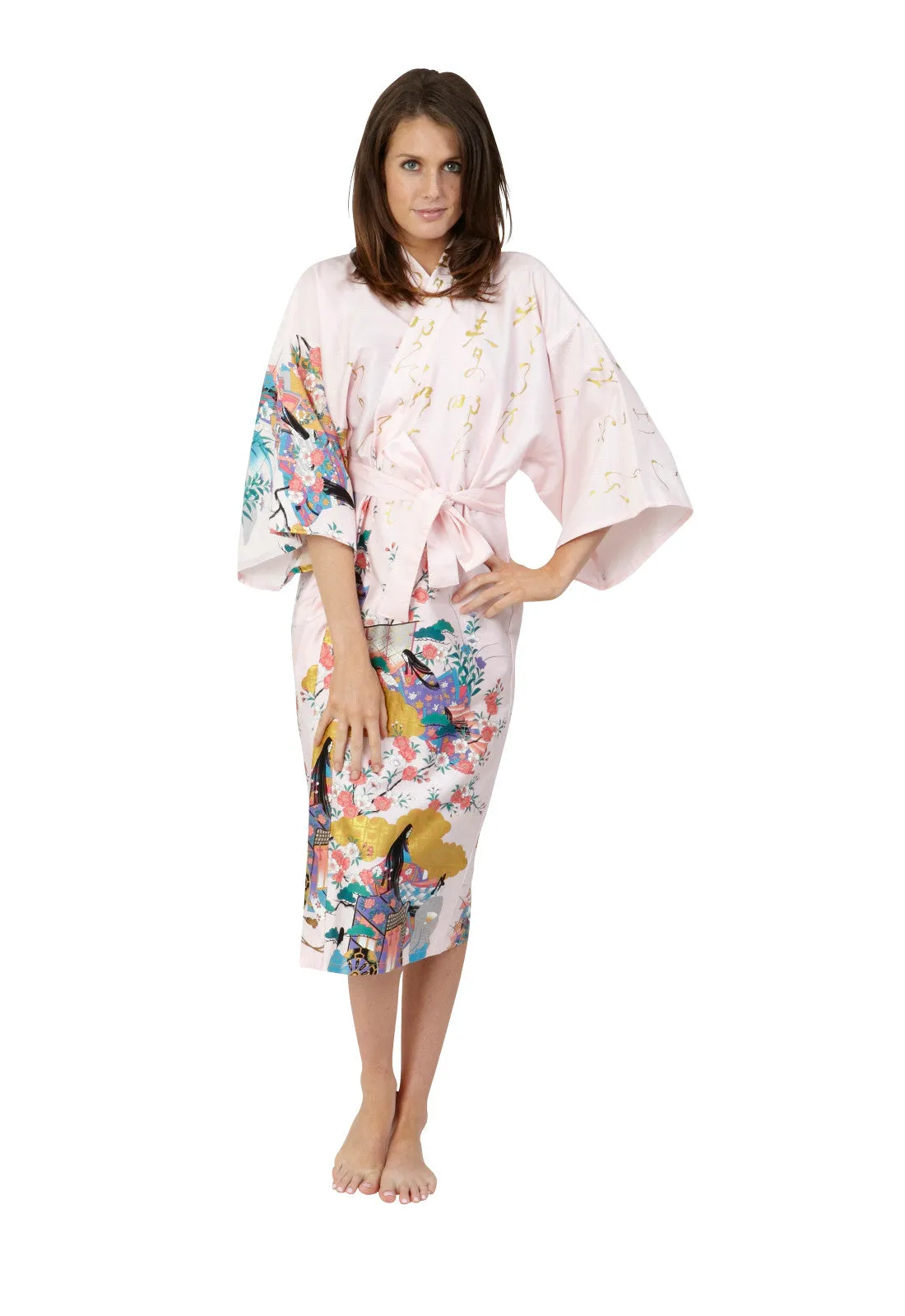 Spring Poem Cotton Kimono - New Larger Size