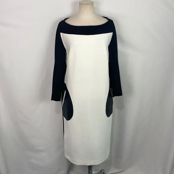 StogovaCreamBlack Color Block w Pockets Dress