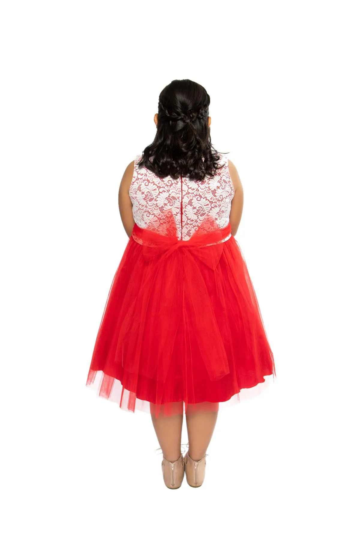 Stretch Lace & Tulle Girls Plus Size Dress