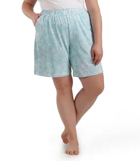 Stretch Naturals Lite Pocketed Shorts Spring Blue Floral Print - FINAL SALE