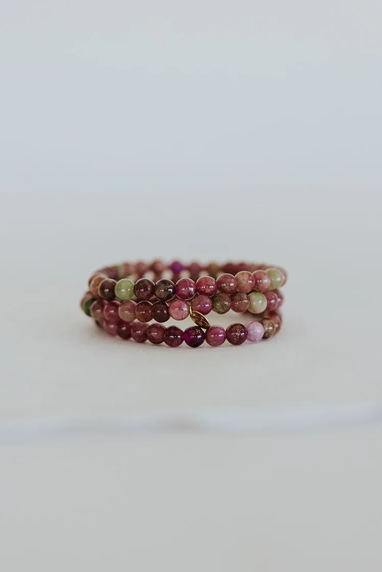 Stretchy Bracelet  - Pink Tourmaline