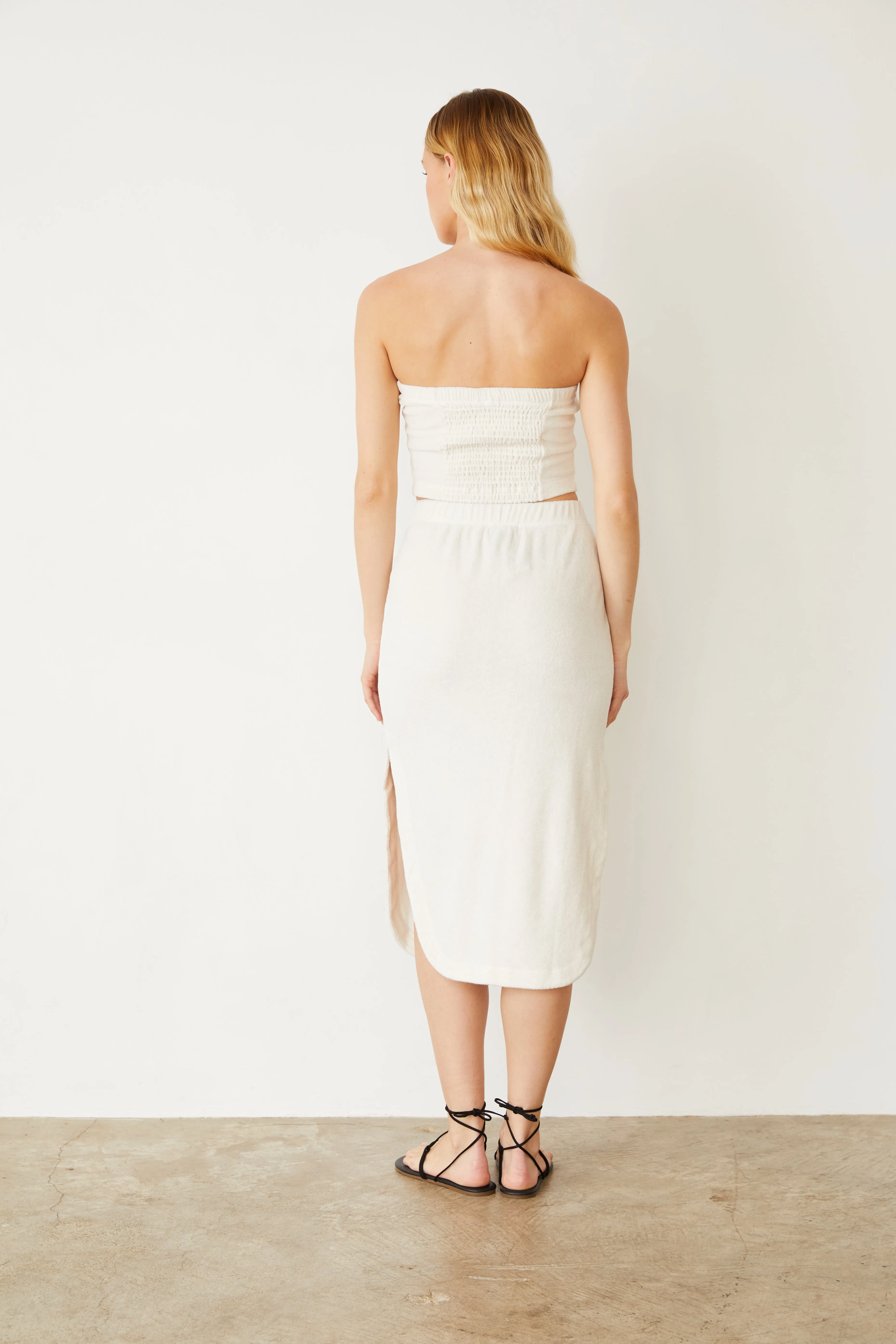 Terry Cloth Midi Skirt