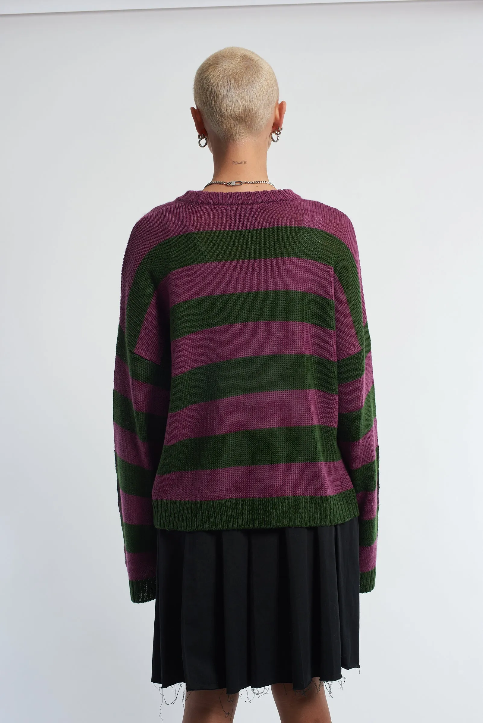 The Ragged Priest Skeleton Stripe Knit Jumper