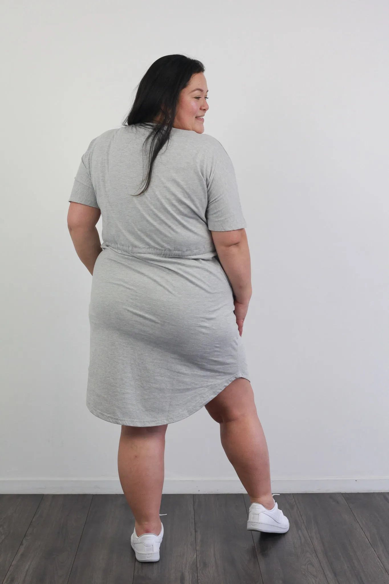 *TIE WAIST DRESS GREY