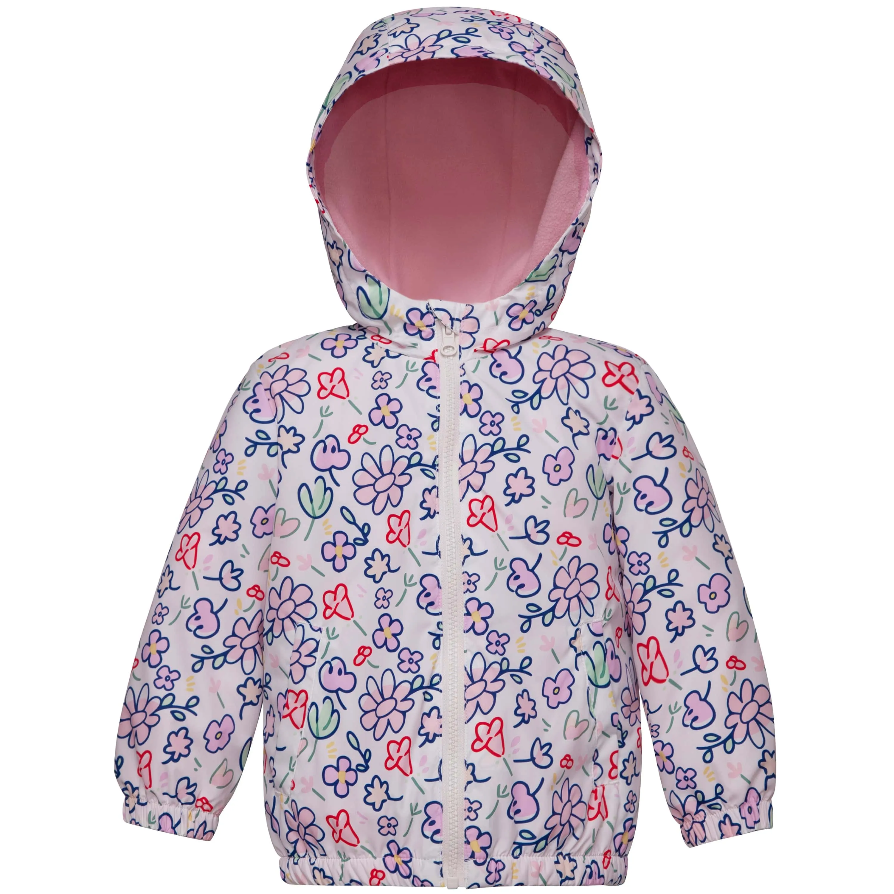 Toddler Gils' Cozy Comfort Full Zip Hooded Fleece Lined Windproof Lightweight Jacket