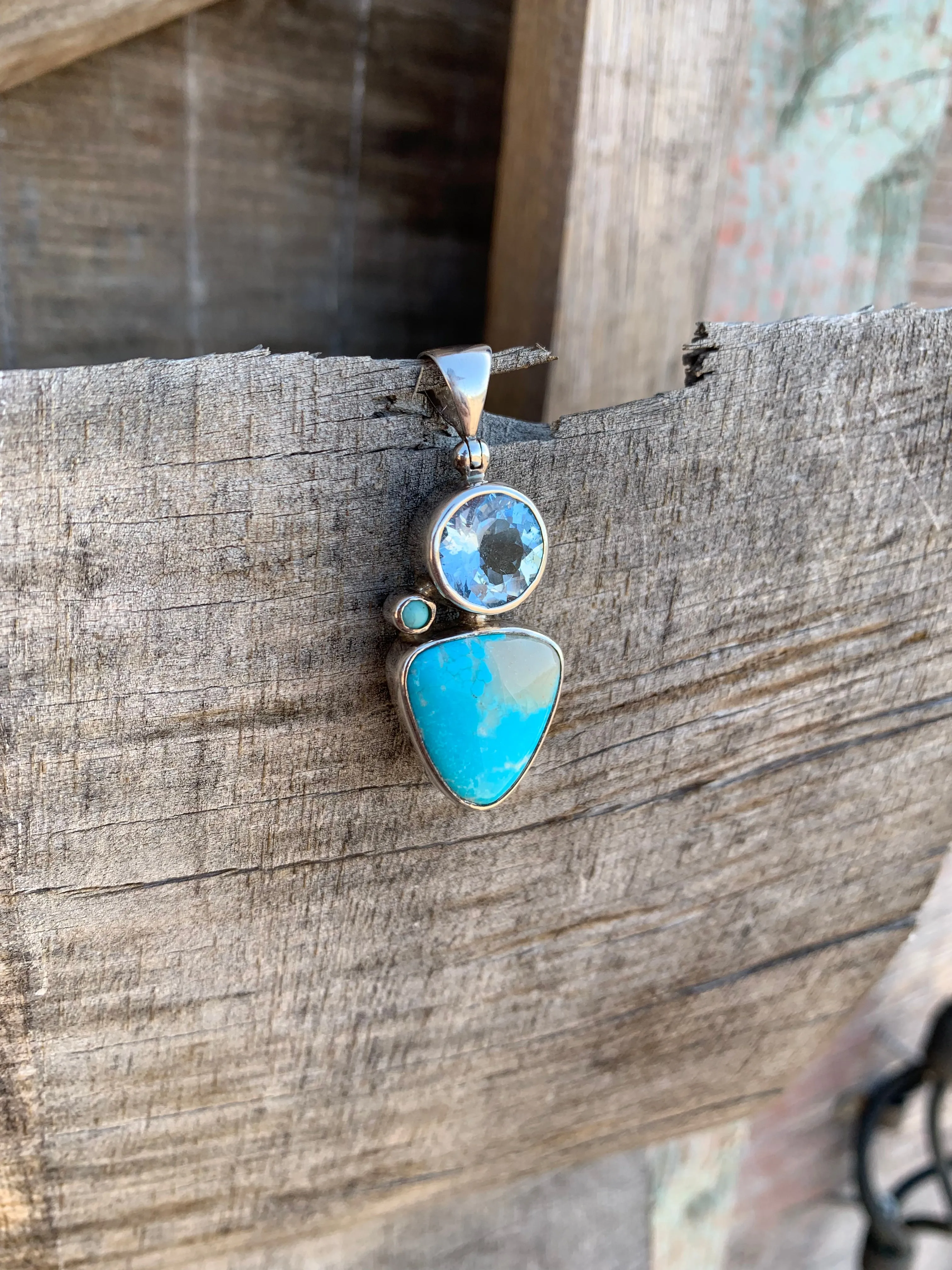 Turquoise and Blue Topaz pendant