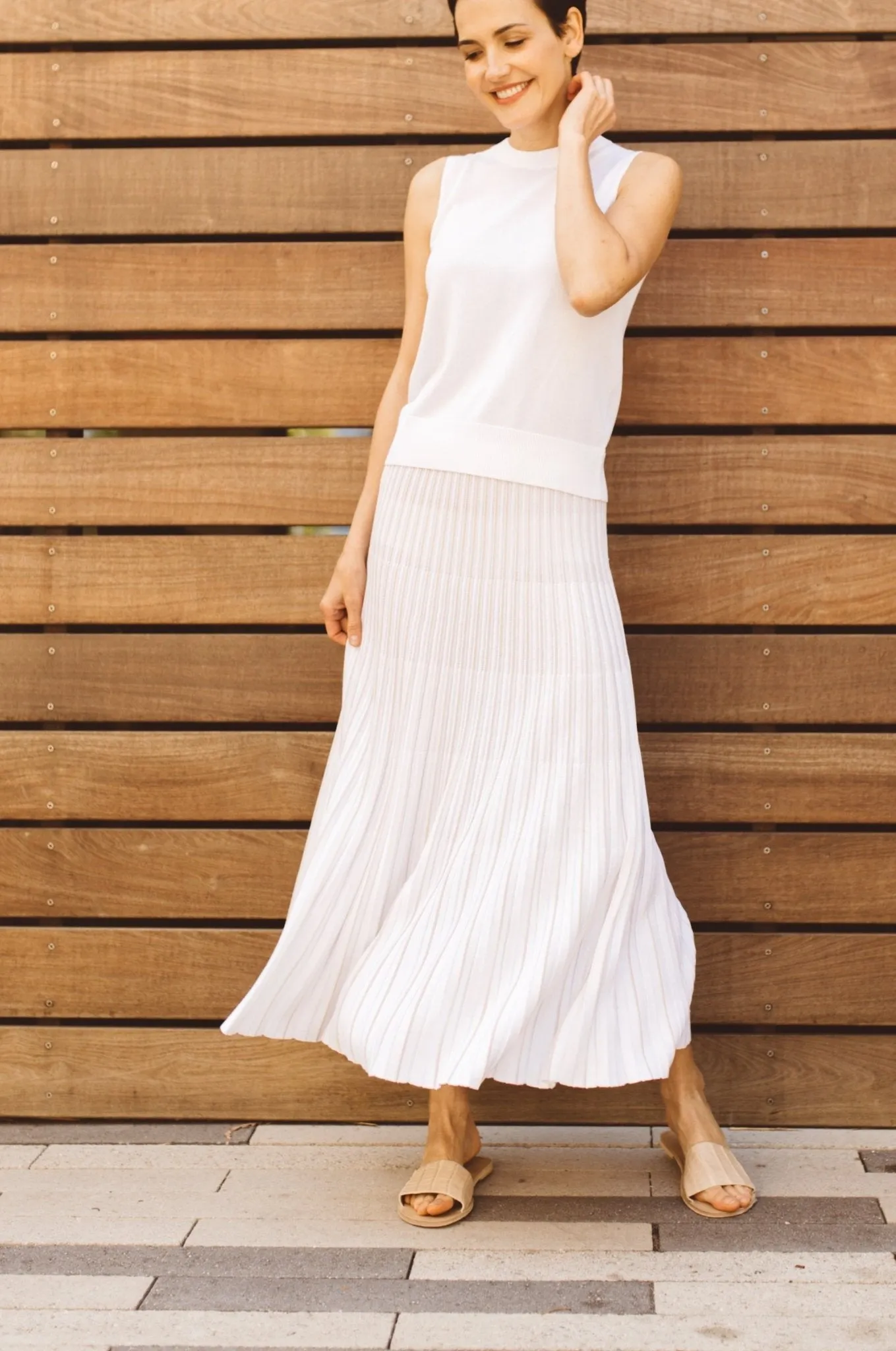 VERA LONG LINE SKIRT IN COTTON BLEND