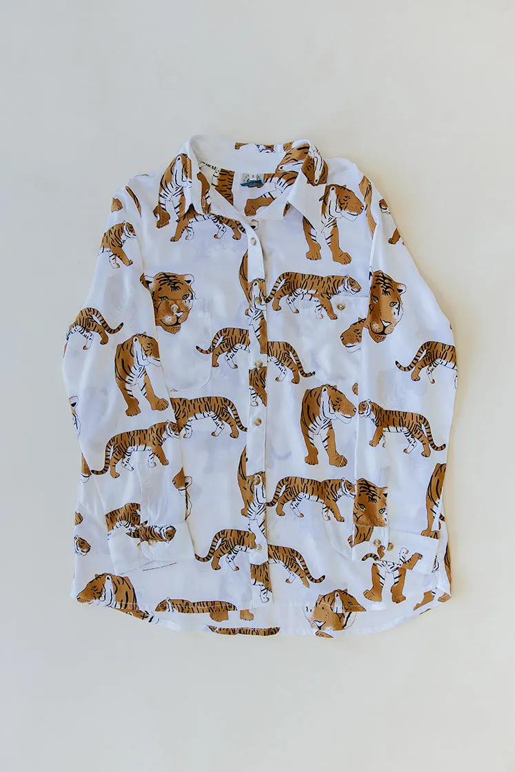 Wandering Tiger Long Sleeve Button-up