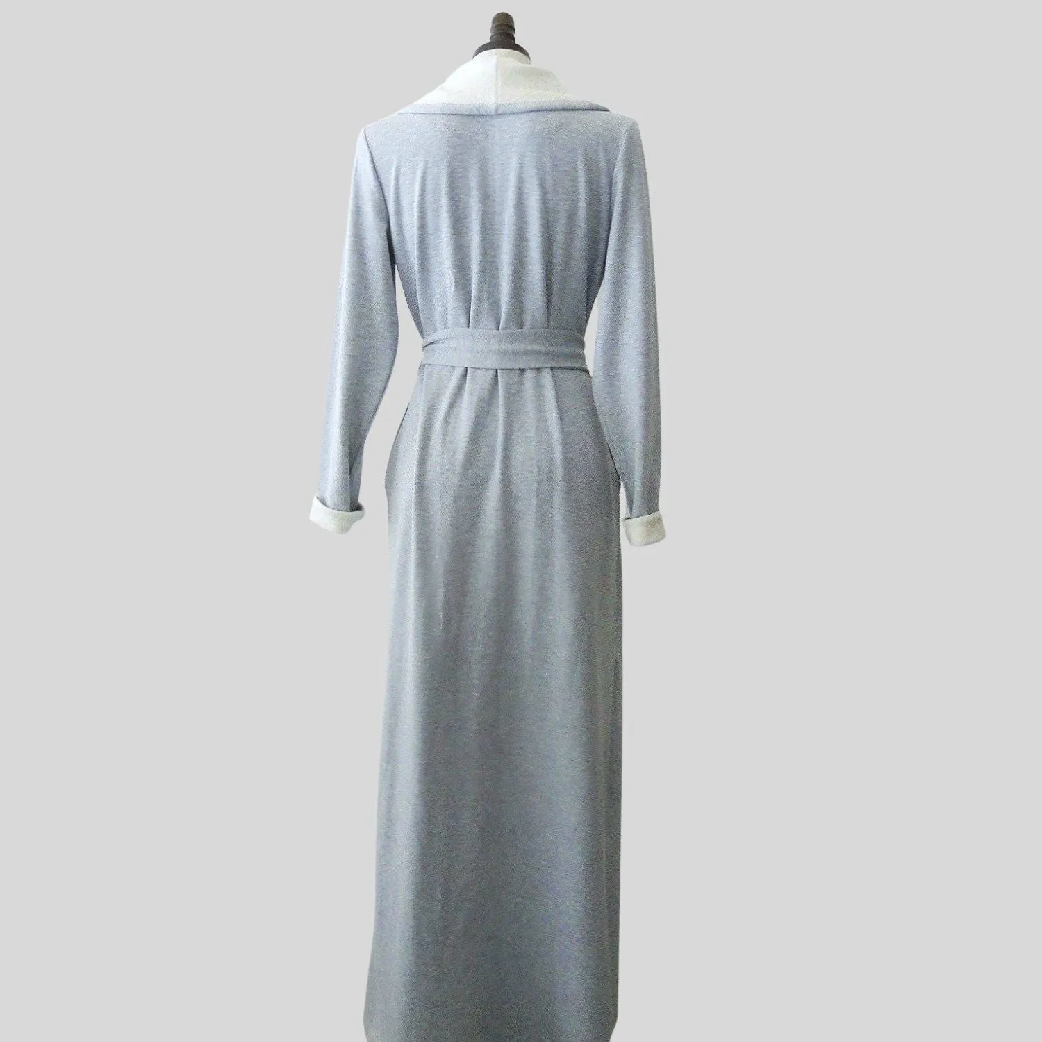 Women's long robe - organic cotton french terry