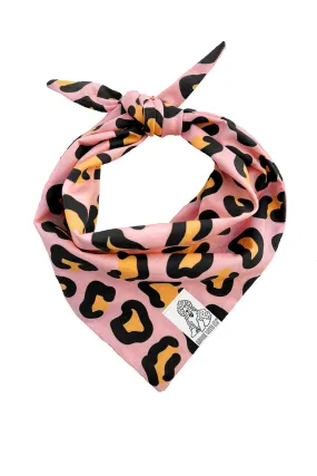 ★Dog Bandana Leopard Print - Customize with Interchangeable Velcro Patches